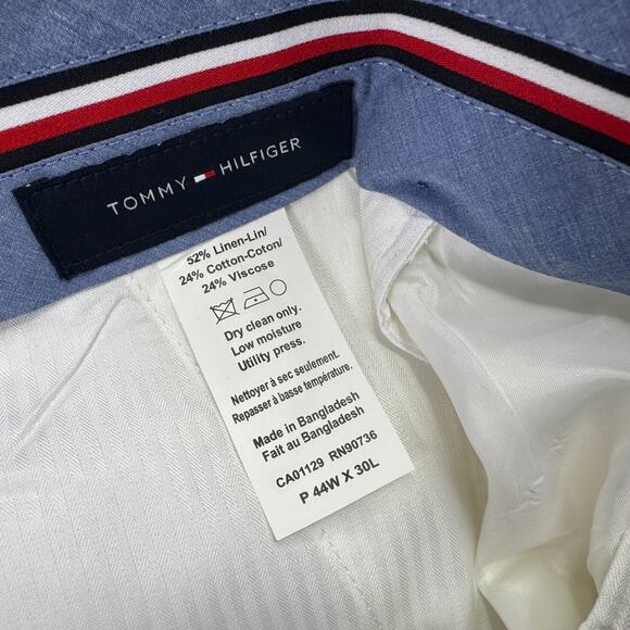Tommy Hilfiger Mens Hall Modern Fit Linen Blend Suit Pants White 44x30 - Picture 7 of 7